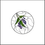 Square Framed Native Wisteria Round Mat 10cm image JPEG