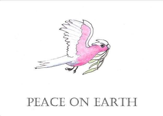 Pink Galah With Gum Tree Branch 