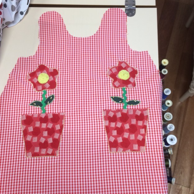 Toddlers Pinafore Dress in Progress