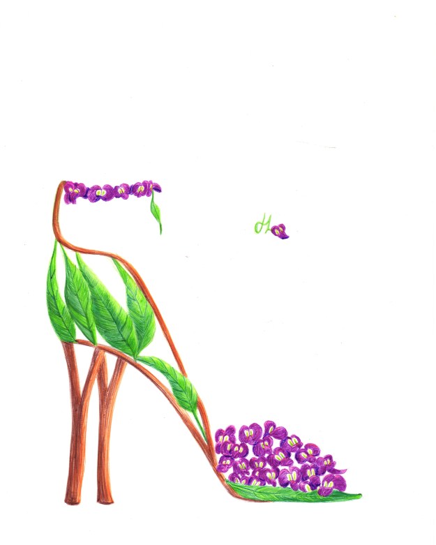 Flower Shoe Art - Native Wisteria - Biro