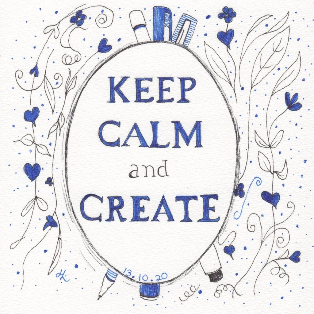 Keep Calm and Drink Champagne or Keep Calm and Create - maybe both?! #Inktober2020 Day 13 Helen Lock