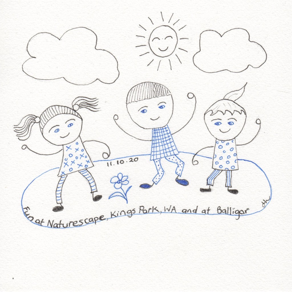 A child is a curly, dimpled lunatic - R W Emerson - Helen Lock - Western Australian artist - Inktober 2020 Day 11