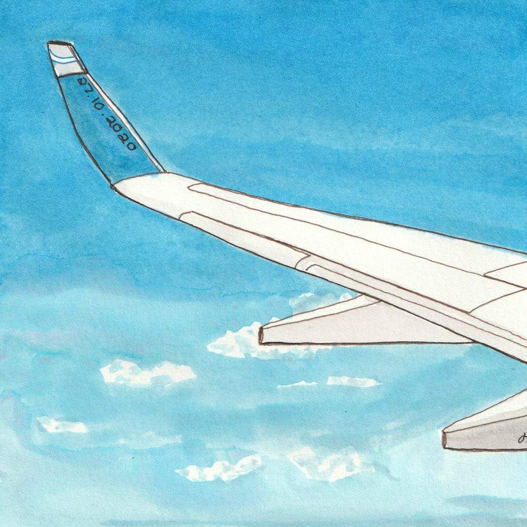 Space is blue and birds fly through it. #Inktober2020 Day 27 - Helen Lock - Western Australian artist